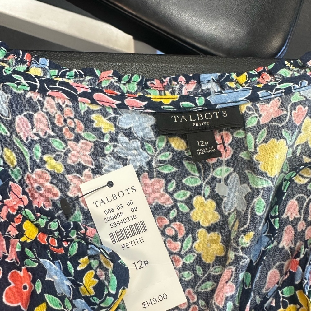 Talbots Pink and Yellow Midi Sundress Cap Sleeve NWT - Picture 8 of 12